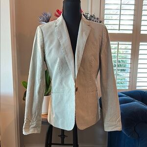 Cream Tailored Blazer with Notched Lapels
